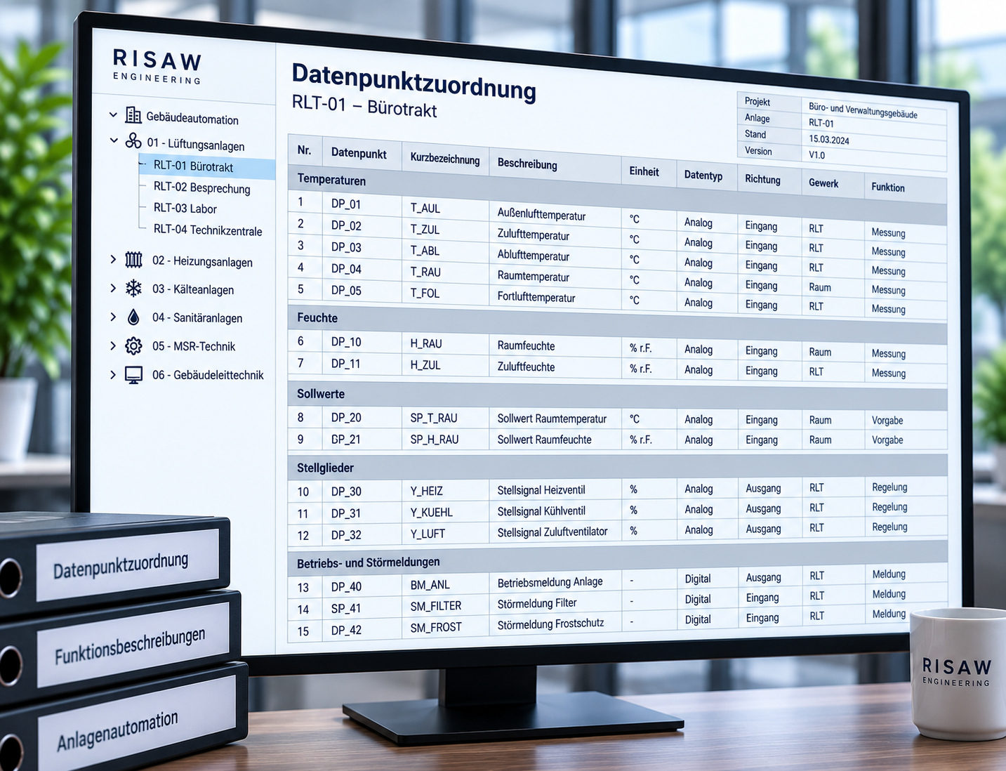 Datenpunktzuordnung Gebäudeautomation